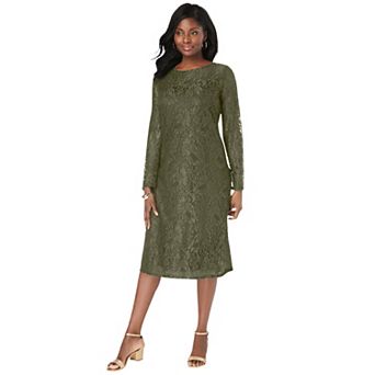 Jessica London Women's Plus Size Stretch Lace Shift Dress