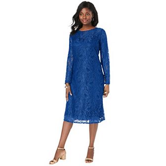 Jessica London Women's Plus Size Stretch Lace Shift Dress