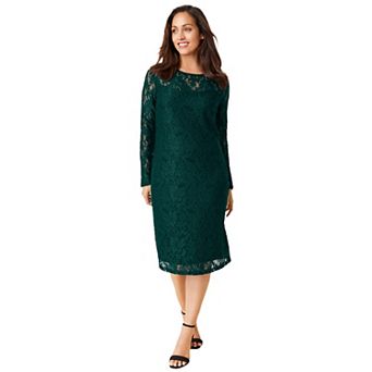 Jessica London Women's Plus Size Stretch Lace Shift Dress