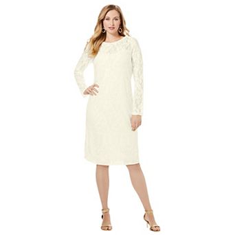 Jessica London Women's Plus Size Stretch Lace Shift Dress