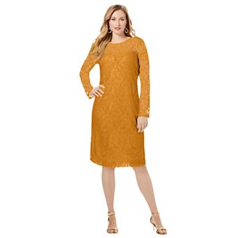 Jessica London Women's Plus Size Stretch Lace Shift Dress
