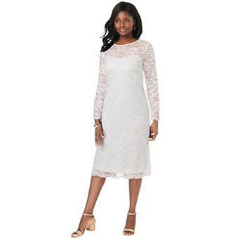 Jessica London Women's Plus Size Stretch Lace Shift Dress