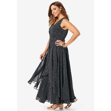 Jessica London Women's Plus Size Georgette Flyaway Maxi Dress