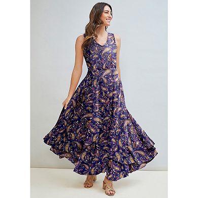 Jessica London Women's Plus Size Georgette Flyaway Maxi Dress