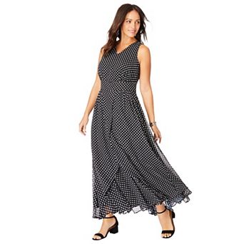 Jessica London Women's Plus Size Georgette Flyaway Maxi Dress
