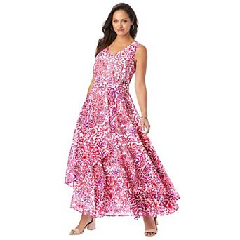 Jessica London Women's Plus Size Georgette Flyaway Maxi Dress