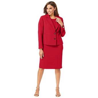 Jessica London Women's Plus Size 2 pc Stretch Crepe Single-Breasted Jacket Dress