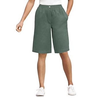 Woman Within Plus Size 7-Day Elastic-Waist Pull-On Cotton Denim Shorts