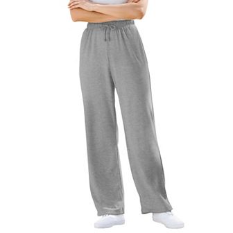 Woman Within Plus Size Tall Sport Knit Straight-Leg Pull-On Pants