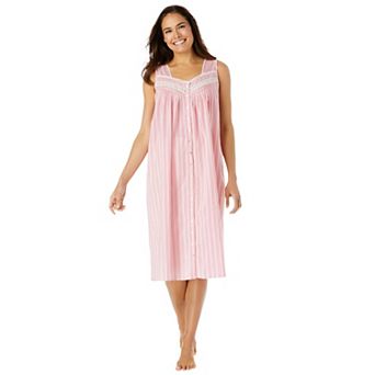 Only Necessities Plus Size Sleeveless Button Front Night Gown