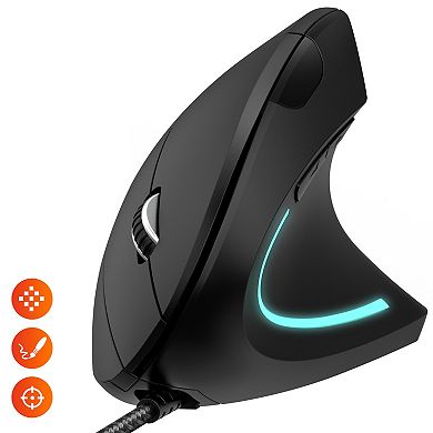 Delton S12 Ergonomic Vertical Wired Mouse, 6 Buttons, 3 Adjustable Dpi Levels (DMERG12-U)