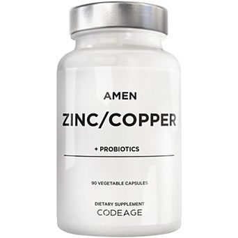 Amen Zinc & Copper Supplement + Probiotics 90 ct
