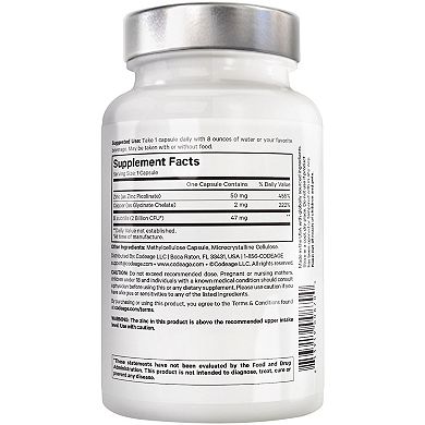 Amen Zinc & Copper, Probiotics 2 Billion Cfu, 3-month Supply, Zinc Picolinate, Vegan, Non-gmo, 90 Ct