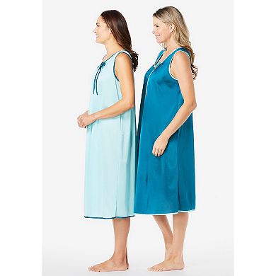 Only Necessities Plus Size 2-Pack Sleeveless Nightgown
