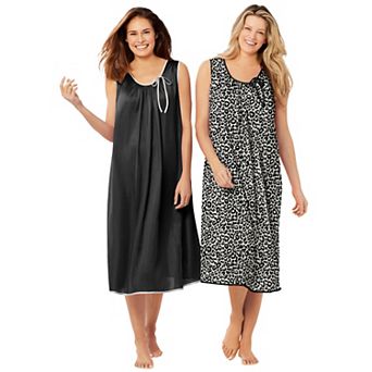 Only Necessities Plus Size 2-Pack Sleeveless Nightgown