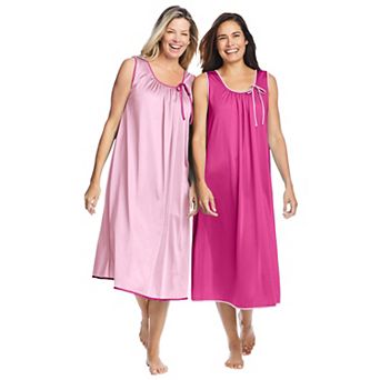 Only Necessities Plus Size 2-Pack Sleeveless Nightgown
