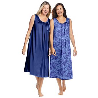 Only Necessities Plus Size 2-Pack Sleeveless Nightgown