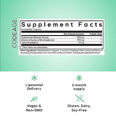 Codeage Liposomal Nicotinamide Riboside Supplement 60 ct