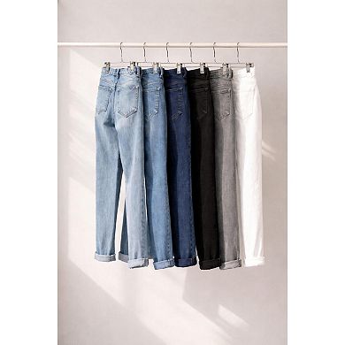 Ellos Plus Size Mid-Rise Stretch 5-Pocket Relaxed Fit Boyfriend Jeans