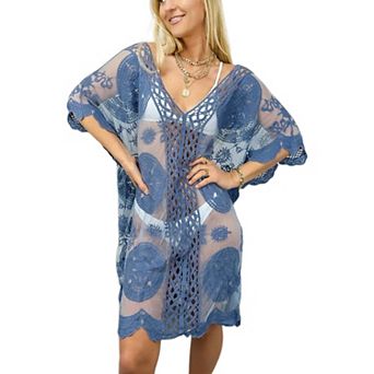 Women's Crochet Cardigan Long Sheer Bikini Swimsuit Coverup