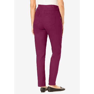 Woman Within Plus Size Flex-Fit Pull-On Straight-Leg Denim Jean