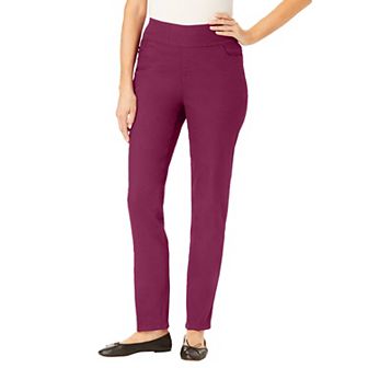 Woman Within Plus Size Pull-On Straight-Leg Gap-Free Stretch Denim Jeans