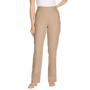 Woman Within Plus Size Pull-On Straight-Leg Gap-Free Stretch Denim Jeans