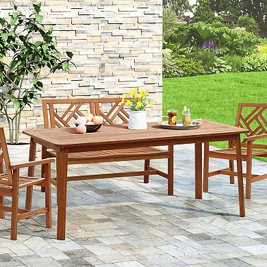 Luxenhome New Port Solid Wood Outdoor Dining Table
