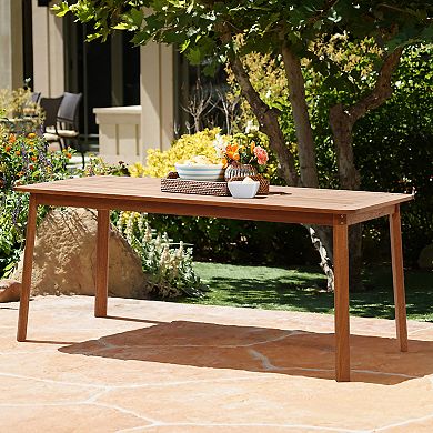 Luxenhome New Port Solid Wood Outdoor Dining Table