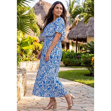 Catherines Women's Plus Size Meadow Crest Maxi Dress