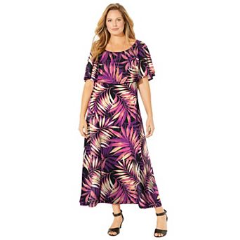 Catherines Women's Plus Size Meadow Crest Maxi Dress