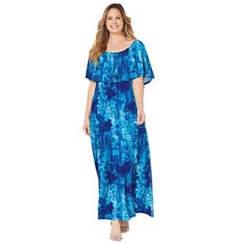 Catherines Women's Plus Size Meadow Crest Maxi Dress
