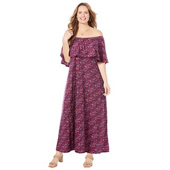 Catherines Women's Plus Size Meadow Crest Maxi Dress