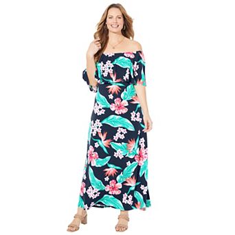 Catherines Women's Plus Size Meadow Crest Maxi Dress