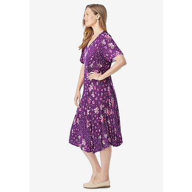 Woman Within Plus Size Short Crinkle Dress