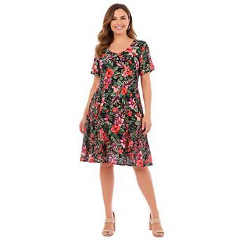 Woman Within Plus Size Short Crinkle Dress