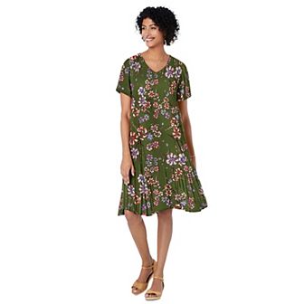 Woman Within Plus Size Short Crinkle Dress