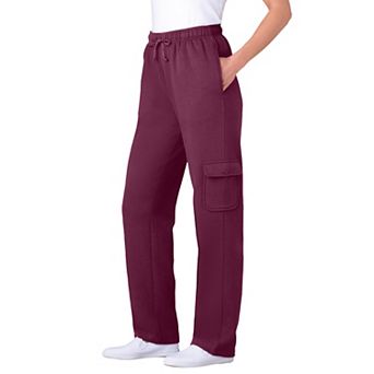 Woman Within Plus Size Tall Better-Fleece Pull-On Cargo Sweatpants
