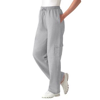 Woman Within Plus Size Tall Better-Fleece Pull-On Cargo Sweatpants