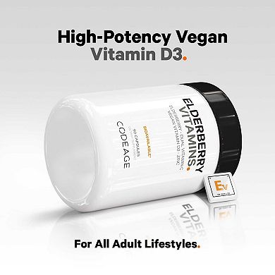 Codeage Black Elderberry Supplement + Vitamin C, D3 & Zinc 90 ct