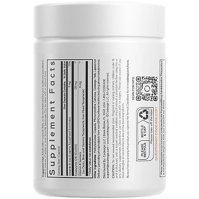 Codeage Liposomal CoQ10 125mg + Vitamin E Supplement 60 ct