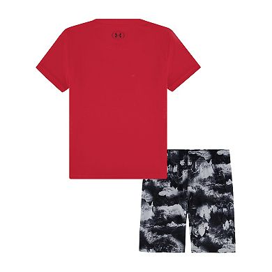 Boys 4-7 Under Armour UA Tech Short Sleeve Tee & Printed Shorts Set