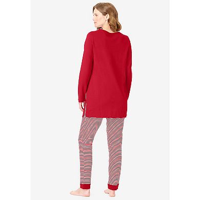 Only Necessities Plus Size Henley Tunic & Jogger PJ Set