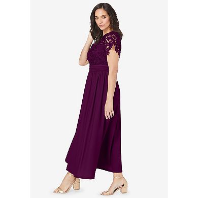 Jessica London Women's Plus Size Lace Maxi Dress