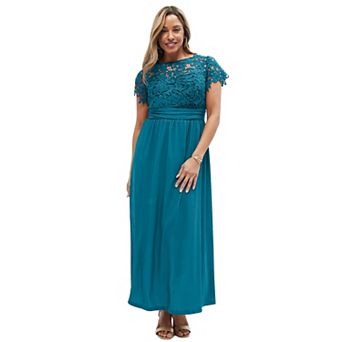 Jessica London Women's Plus Size Lace Maxi Dress