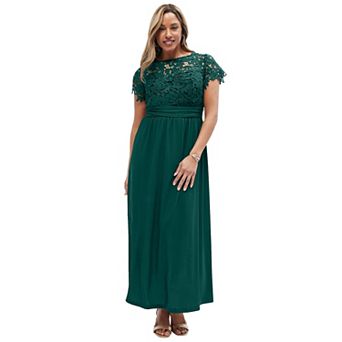 Jessica London Women's Plus Size Lace Maxi Dress