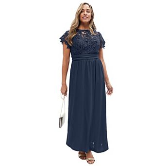 Jessica London Women's Plus Size Lace Maxi Dress