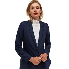 Navy blue blazer womens plus size clearance