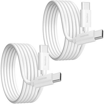 Overtime 10ft USB Type C Charging Cable for iPhone 15, Samsung, Pixel, and More (OTDCUSBCTC10WHX2)