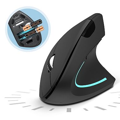 Delton S12 Ergonomic Wireless Vertical Mouse (Black) (DMERG12-WB)